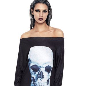 New Womens Skull Dress Halloween Costume M L & XL